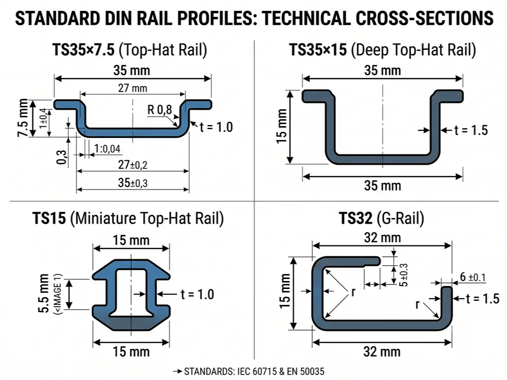 Standard DIN Rail Size